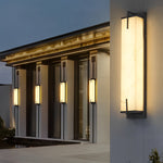 Resin Rectangular Waterproof LED Black Modern Outdoor Sconce Lighting - Lamp Outdoor