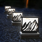 Outdoor Waterproof LED Mountain Scenery Black Solar Fence Post Lights - Lamp Outdoor