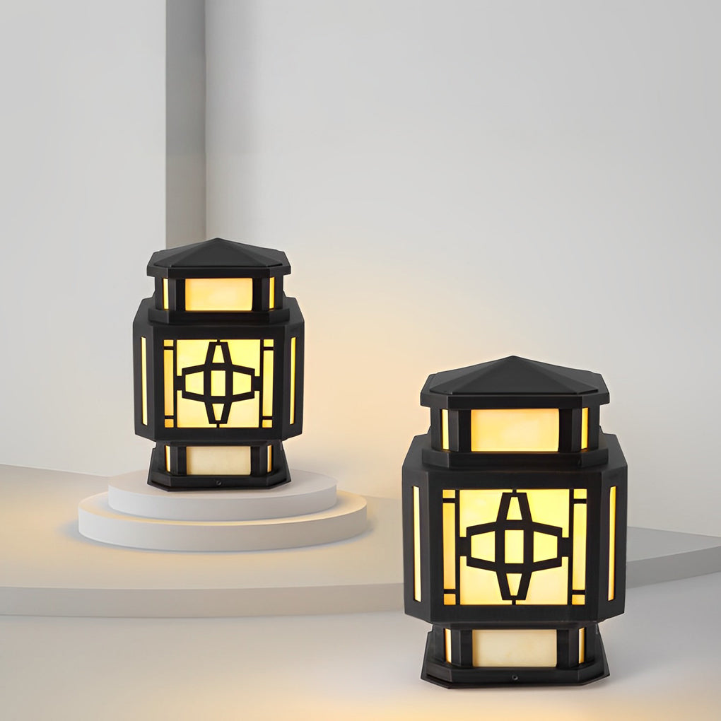Creative LED Waterproof Black Retro Outdoor Deck Post Lights Pillar Light - Lamp Outdoor