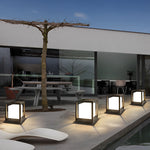 Minimalist Square Waterproof LED Black Modern Solar Fence Post Lights - Lamp Outdoor