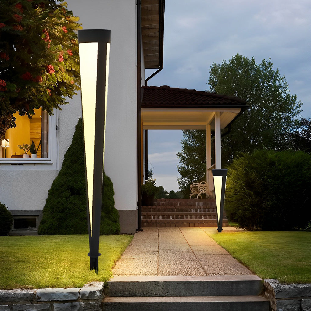 Round Gray Solar Outdoor Light Waterproof LED Lawn Lamp - Lamp Outdoor