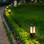 Remote-Controlled Industrial Solar Bollard Lights Waterproof & Square Outdoor Lighting - Lamp Outdoor