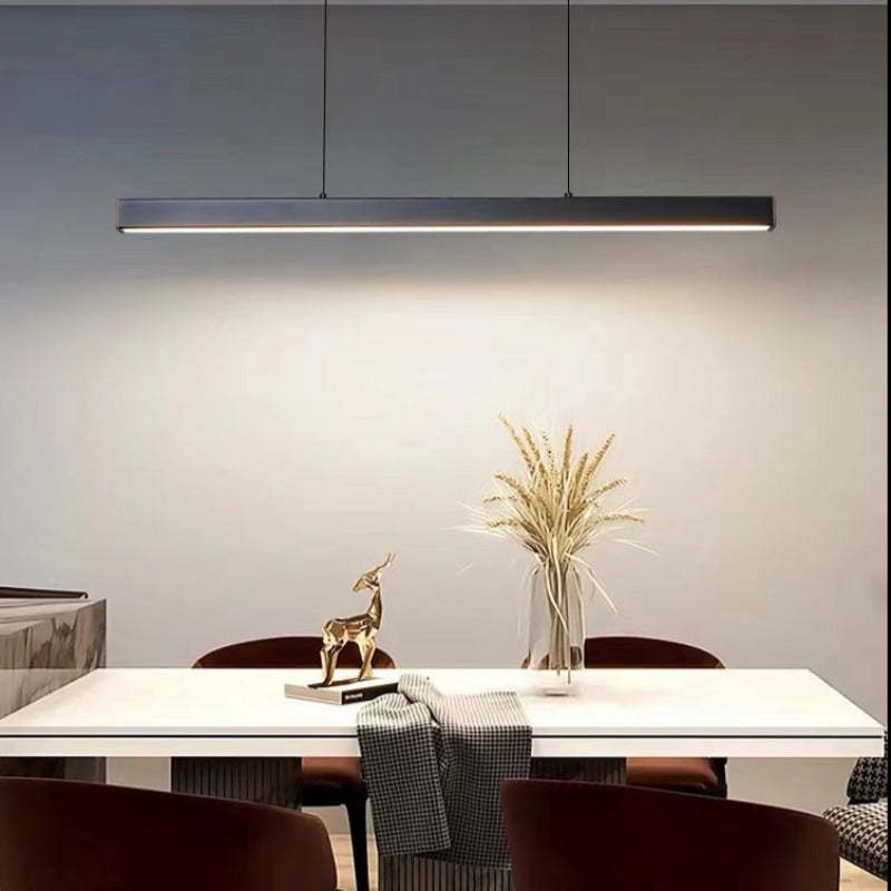 Thala Modern Linear Metal LED Pendant Light Black/Brown - Lamp Outdoor
