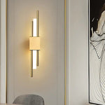 Dune Modern Bar Metal LED Wall Lamp, Black/Gold - Lamp Outdoor