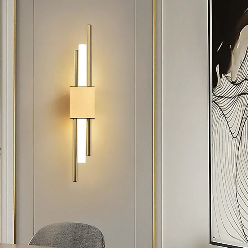 Dune Modern Bar Metal LED Wall Lamp, Black/Gold - Lamp Outdoor