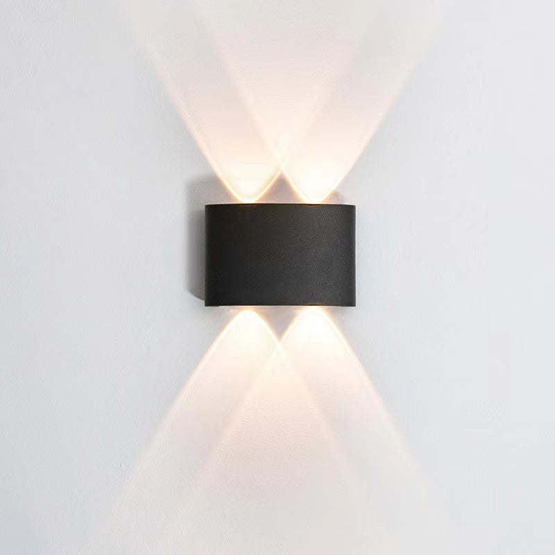 Tronix Modern Rectangular Metal Outdoor Wall Lamp, Black/White, Water-wave - Lamp Outdoor