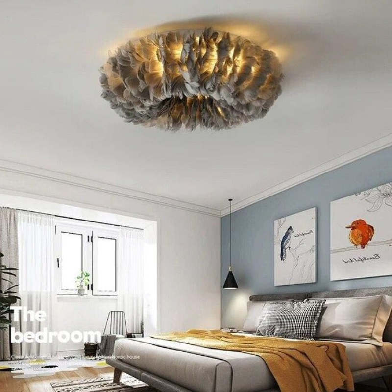 O'Moore Swan Feather Round Ceiling Light - Lamp Outdoor