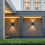 Tavon Minimalist Metal Square Outdoor Wall Lamp, Black - Lamp Outdoor