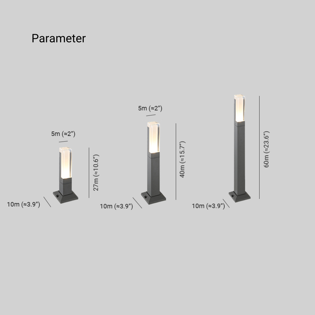 Ray Modern Rectangular Column Solar Outdoor Path Light - Lamp Outdoor
