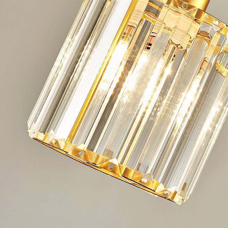 Vina Modern Cluster Cylinder Glass Pendant Light, Black/Gold - Lamp Outdoor