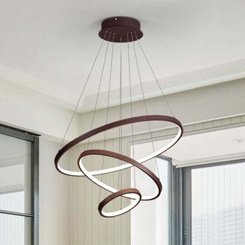 Aluna Pendant Light, Inner Ring Illuminated, White/Black/Gold - Lamp Outdoor