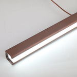 Thala Modern Linear Metal LED Pendant Light Black/Brown - Lamp Outdoor