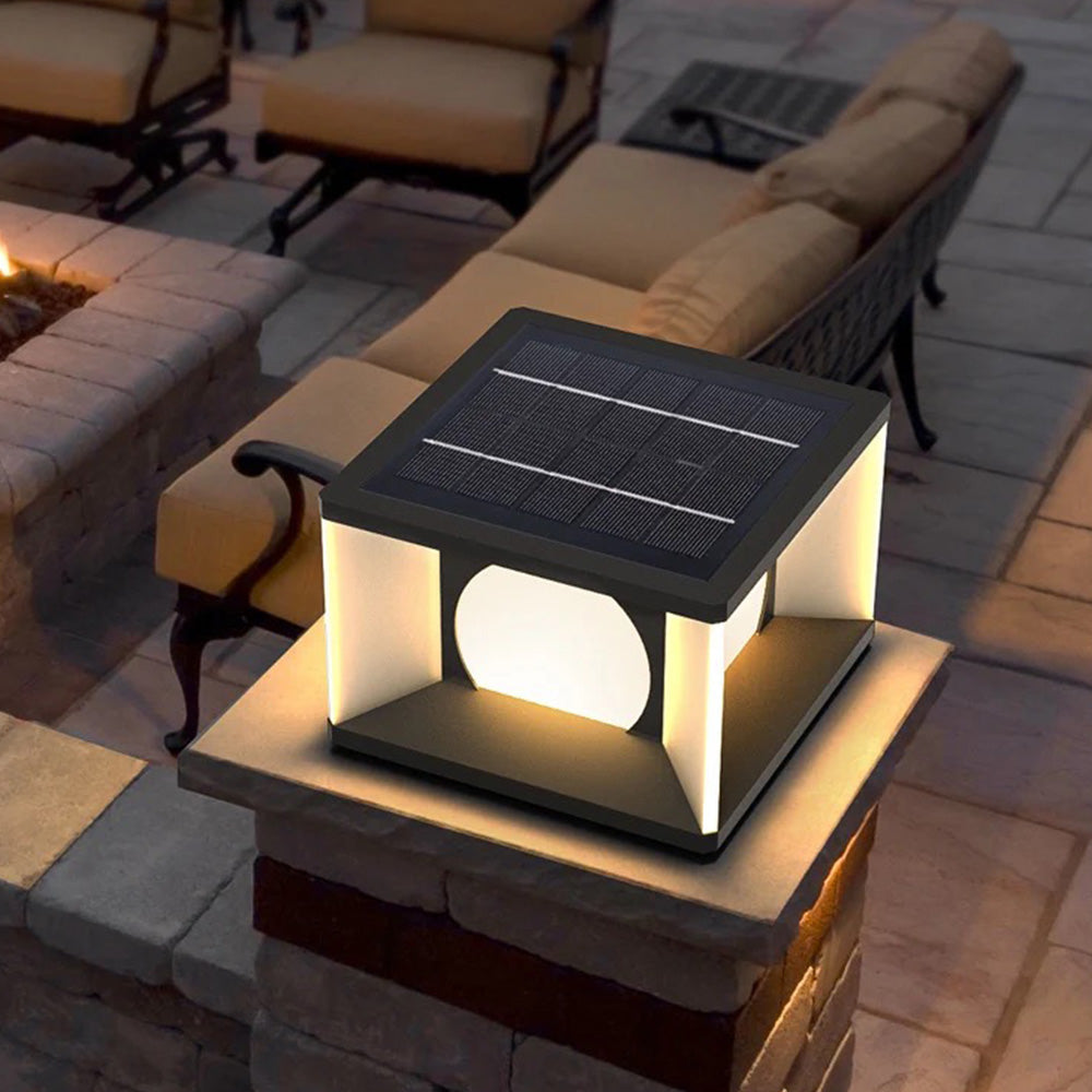 Aria Modern Square Metal Outdoor Light Post - Lamp Outdoor