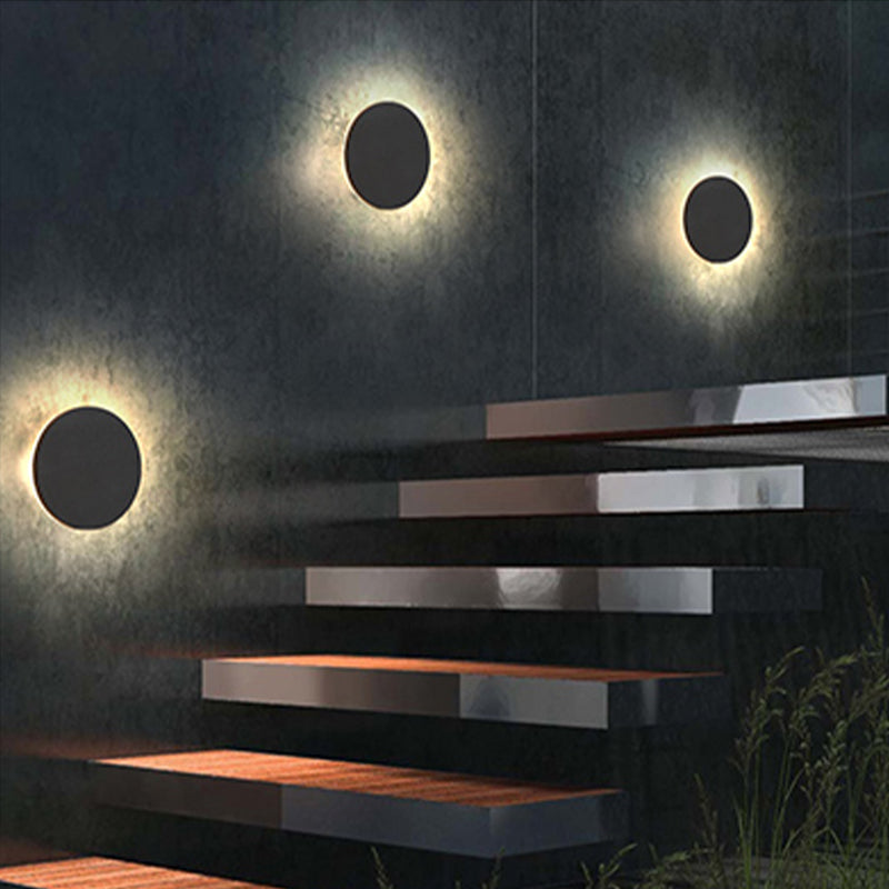 Klyne Minimalist Round/Square Outdoor Wall Lamp LED, Black/White - Lamp Outdoor
