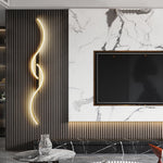 Lumor Modern Linear Wave Bedroom Wall Lamp, Black/Gold - Lamp Outdoor