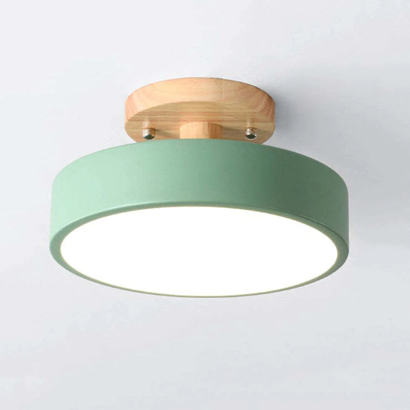 Orya Round LED Flush Mount Ceiling Light Modern Wood Colorful - Lamp Outdoor