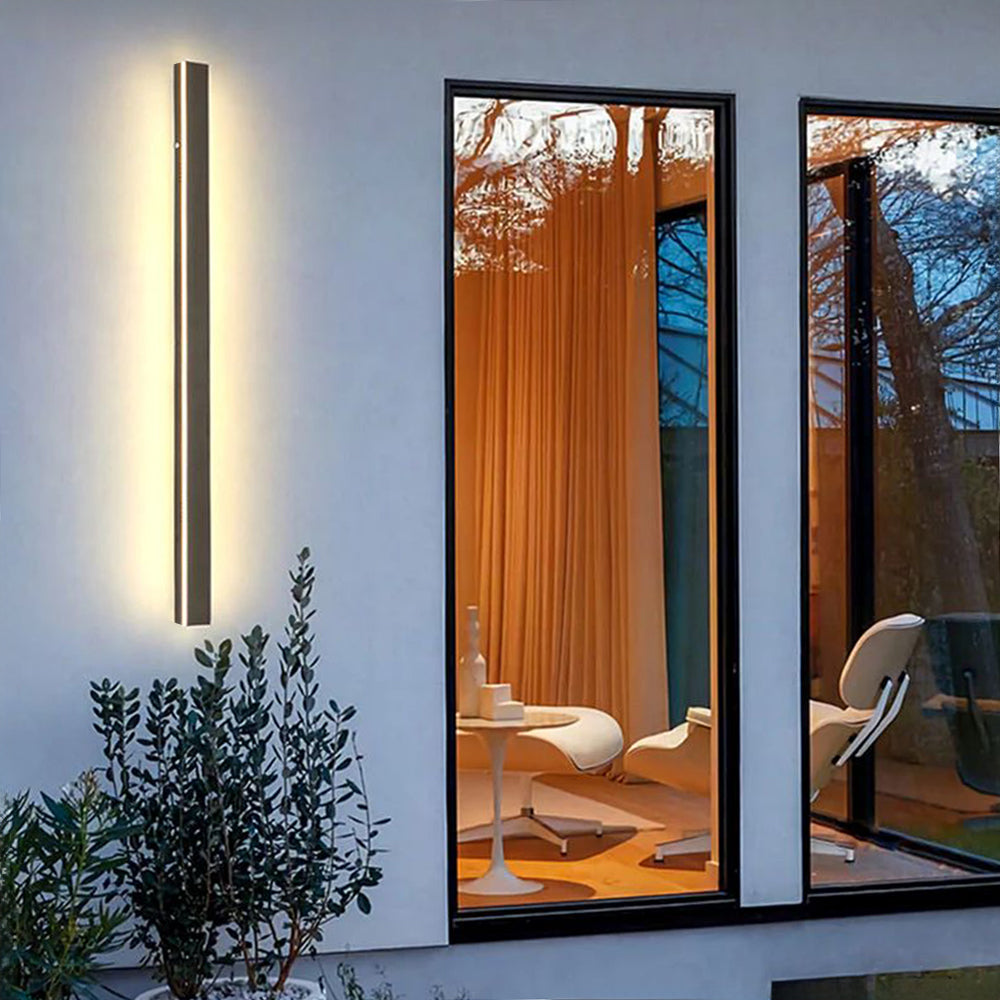 Arisha Sleek Minimalist Rimless Linear Metal Outdoor Wall Light - Lamp Outdoor