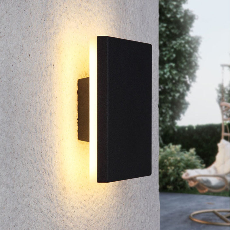 Klyne Minimalist Round/Square Outdoor Wall Lamp LED, Black/White - Lamp Outdoor