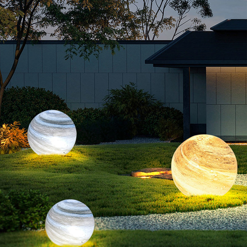 Aria Decorative Solar Acrylic Planet Outdoor Ground Light Milk Curry - Lamp Outdoor