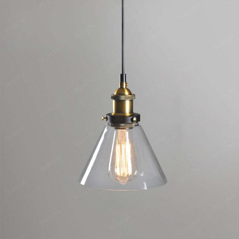 June Industrial Glass Pendant Light Clear/Amber/Smoke Grey - Lamp Outdoor