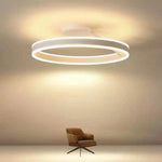 Solen Modern Circle Flush Mount Ceiling Light, Black & White - Lamp Outdoor