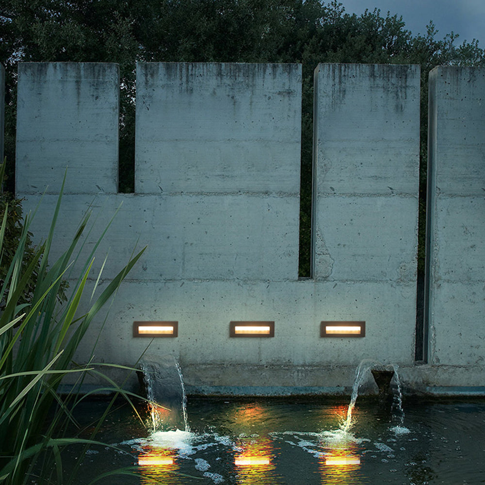 Ray Modern Metal Rectangular Outdoor Deck/Step Light, Black - Lamp Outdoor