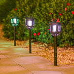 4-Pack Modern Black Solar LED Outdoor Path Light Set - Lamp Outdoor