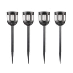 4-Pack Modern Black Solar LED Outdoor Path Light Set - Lamp Outdoor
