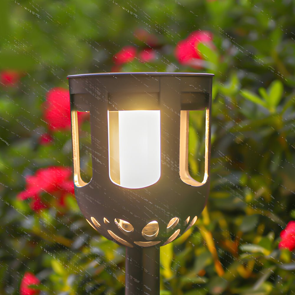 4-Pack Modern Black Solar LED Outdoor Path Light Set - Lamp Outdoor