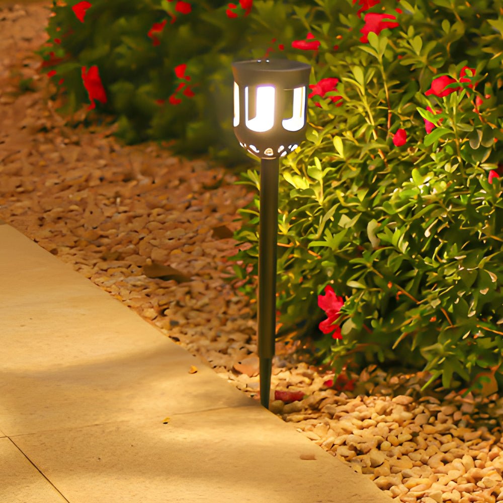 4-Pack Modern Black Solar LED Outdoor Path Light Set - Lamp Outdoor