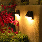 4 Pcs Dusk-to-Dawn Sensor Step Lights Outdoor Warm White LED Solar Stair Lighting - Lamp Outdoor
