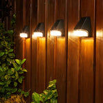 4 Pcs Dusk-to-Dawn Sensor Step Lights Outdoor Warm White LED Solar Stair Lighting - Lamp Outdoor