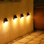 4 Pcs Dusk-to-Dawn Sensor Step Lights Outdoor Warm White LED Solar Stair Lighting - Lamp Outdoor