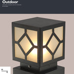 Square Stainless Steel LED Waterproof Black Modern Outdoor Light Post Lamp - Lamp Outdoor