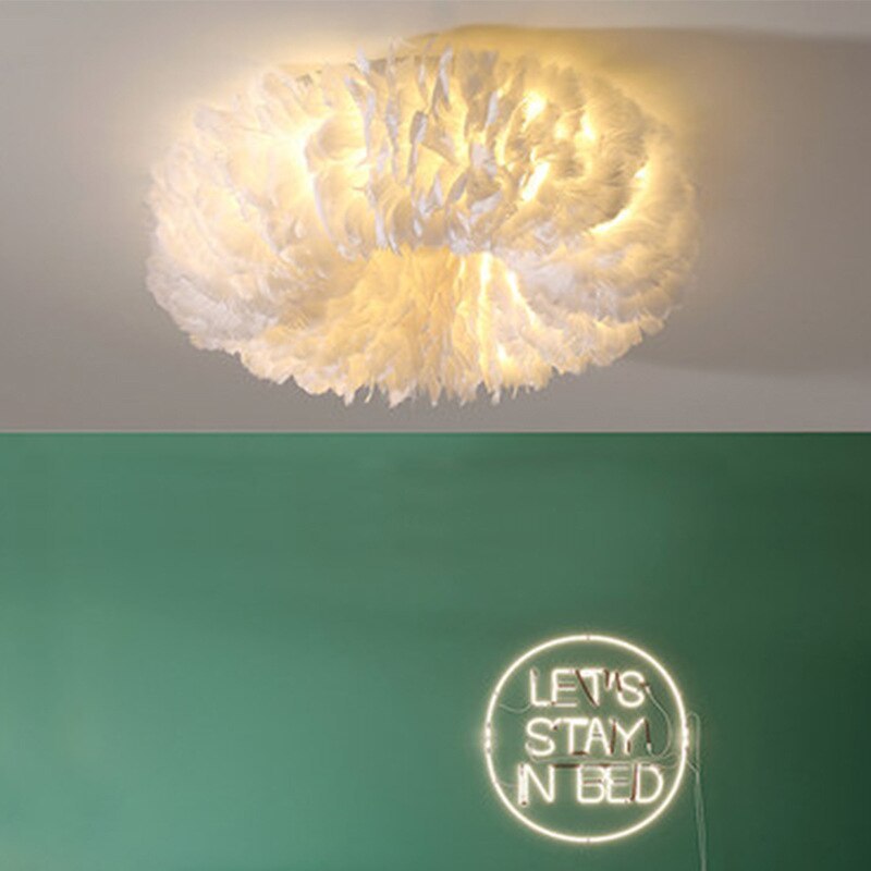 O'Moore Swan Feather Round Ceiling Light - Lamp Outdoor