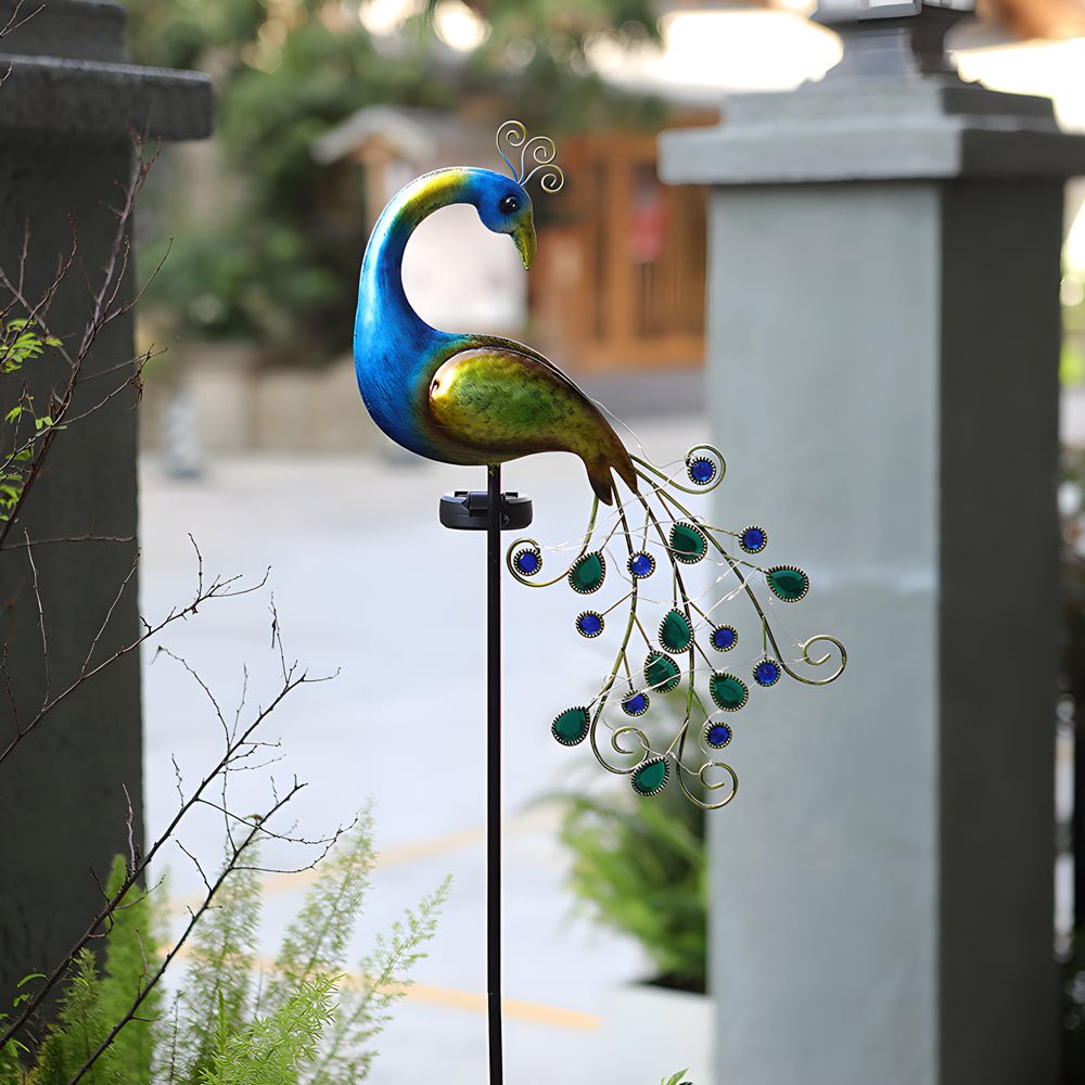 43.7 In. Peacock Solar-Powered Garden Stake - 2-Pack - Lamp Outdoor