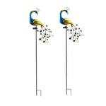 43.7 In. Peacock Solar-Powered Garden Stake - 2-Pack - Lamp Outdoor