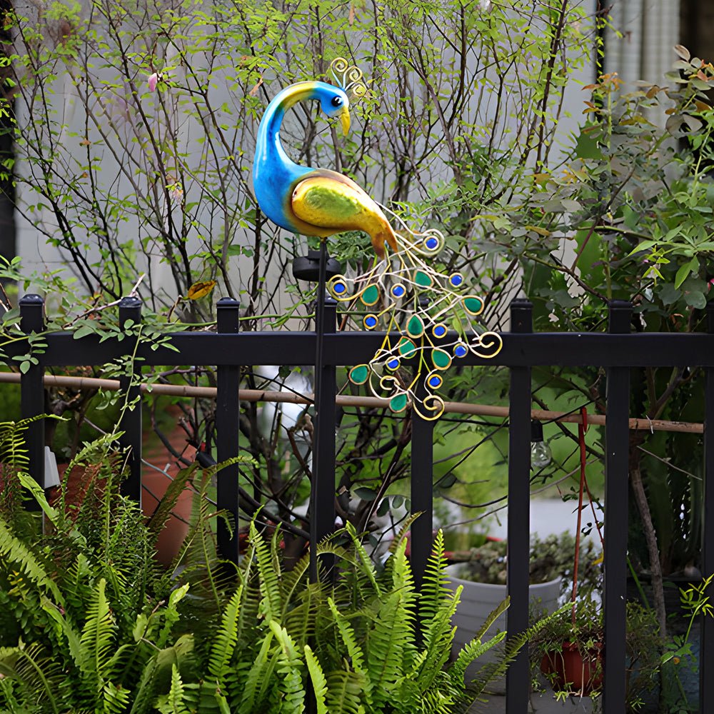 43.7 In. Peacock Solar-Powered Garden Stake - 2-Pack - Lamp Outdoor
