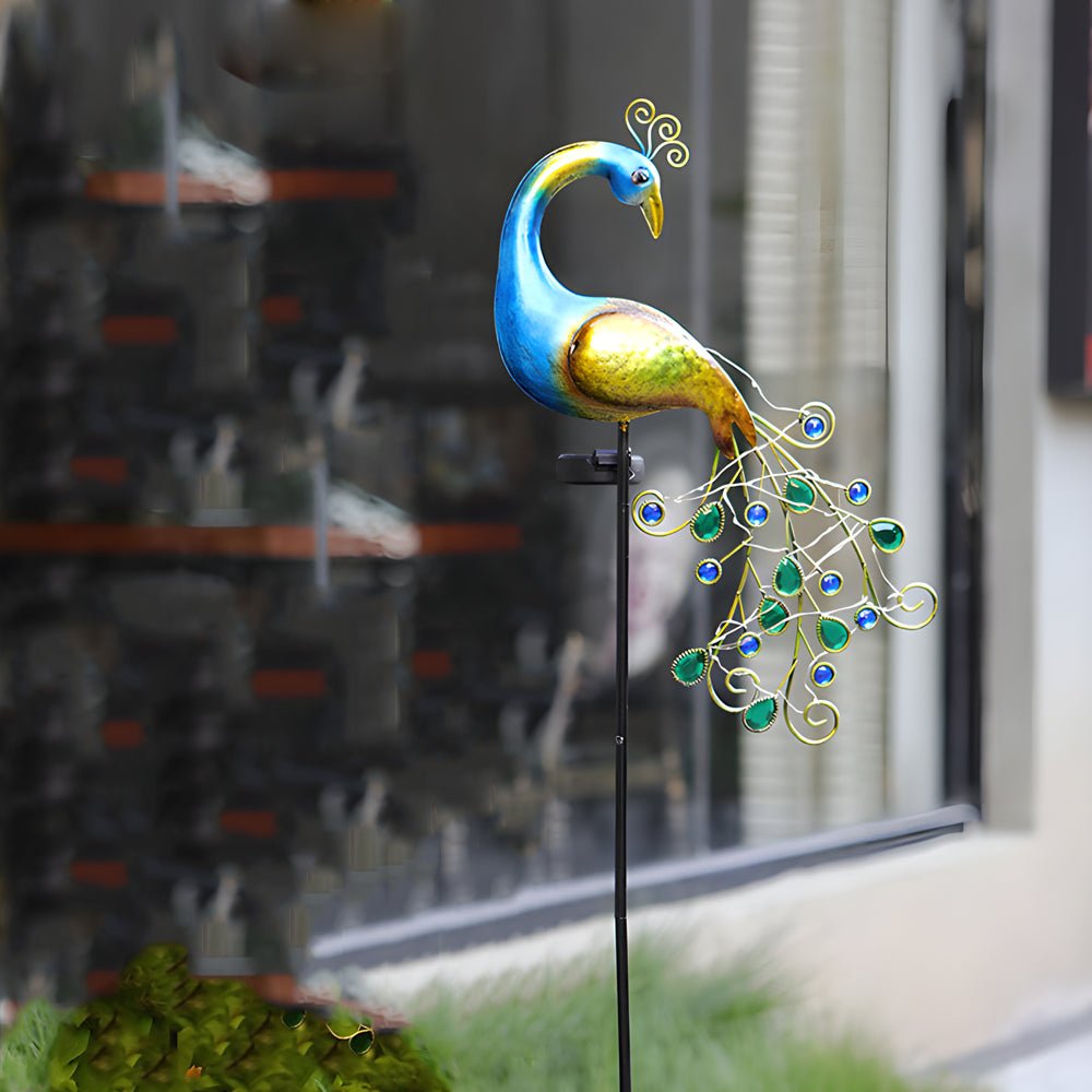 43.7 In. Peacock Solar-Powered Garden Stake - 2-Pack - Lamp Outdoor