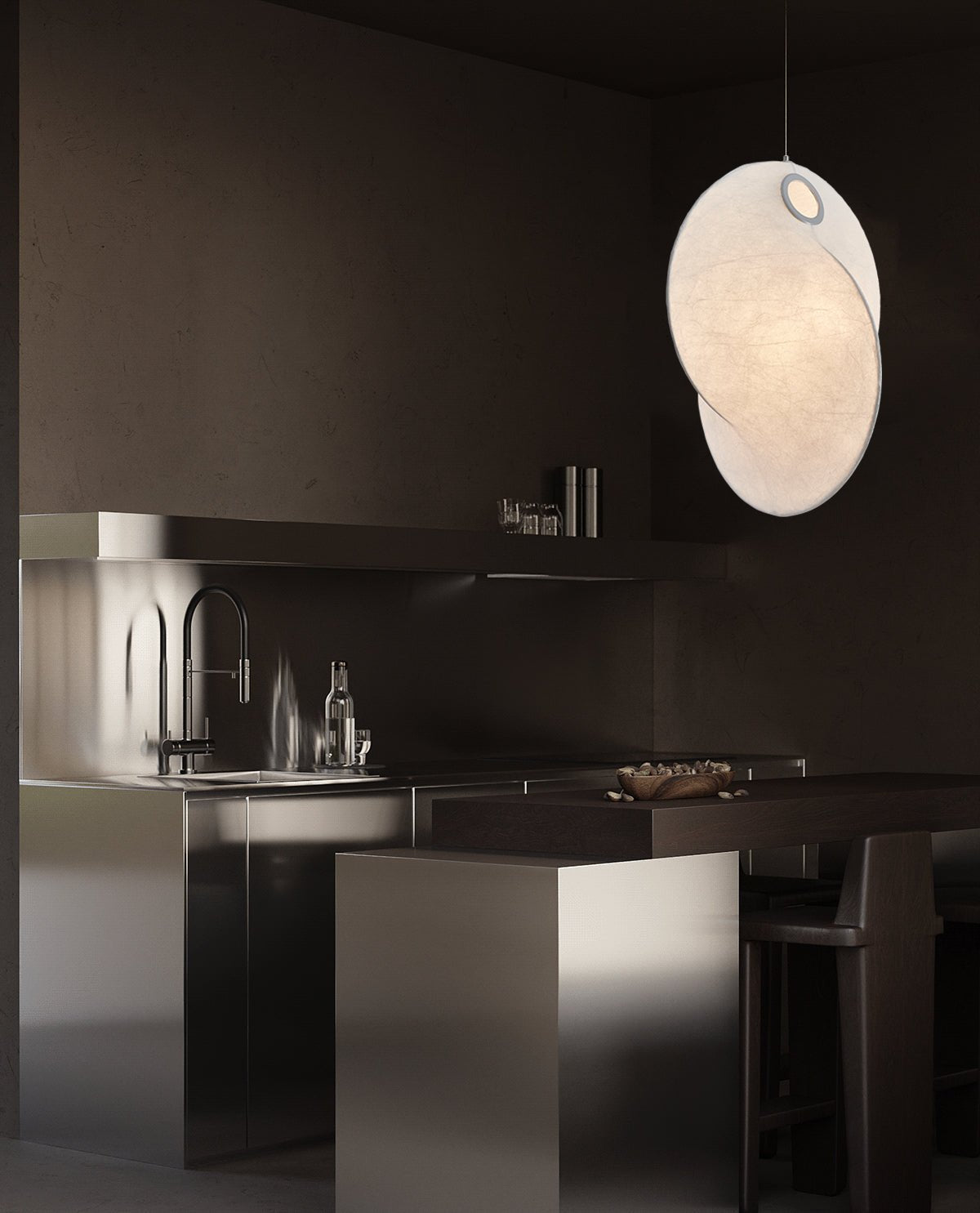 Verine Sculptural Mulberry Silk Pendant Light - Lamp Outdoor