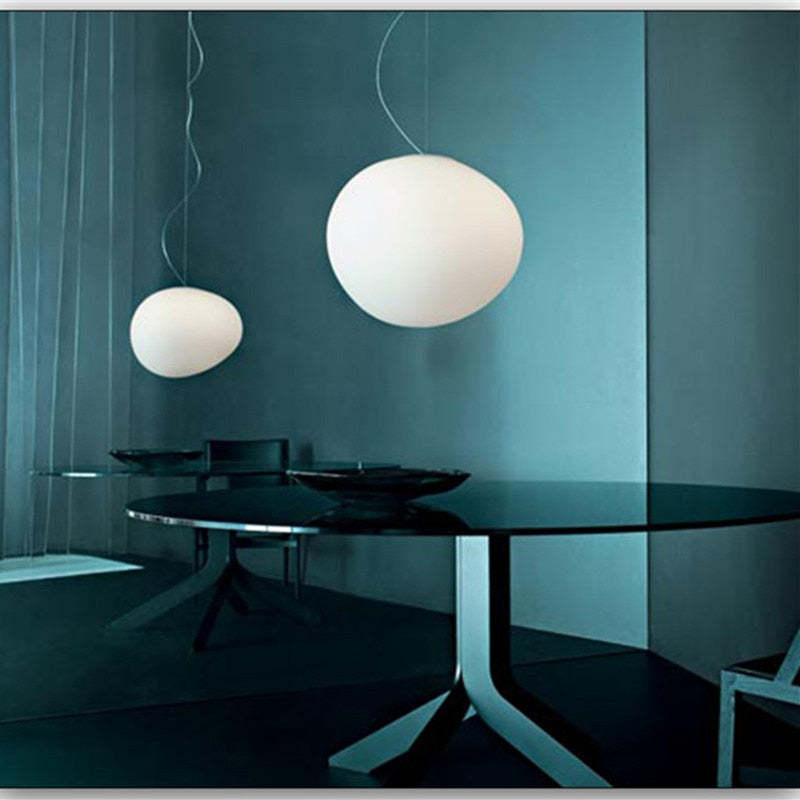 Elun Sleek Minimalist Floating Egg-shaped Glass Pendant Light - Lamp Outdoor