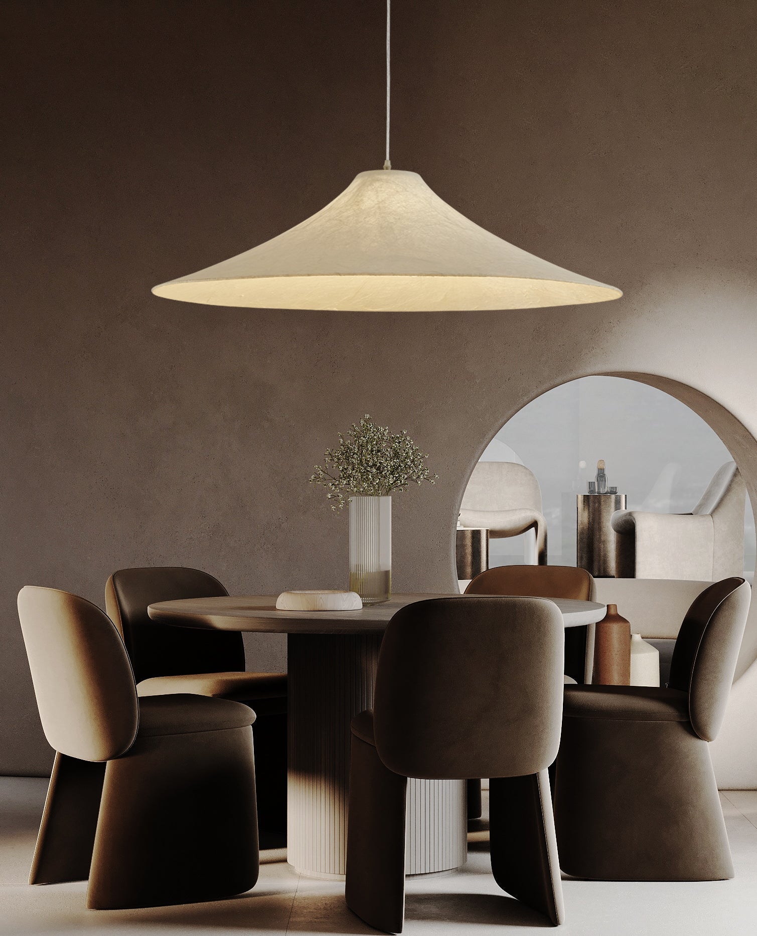 Abbotswell Modern Minimalist Natural Flat Metal Pendant Lamp - Lamp Outdoor