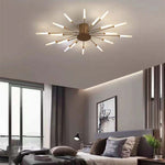 Wesley Flush-Mount Ceiling Light Fireworks, Black/Gold - Lamp Outdoor