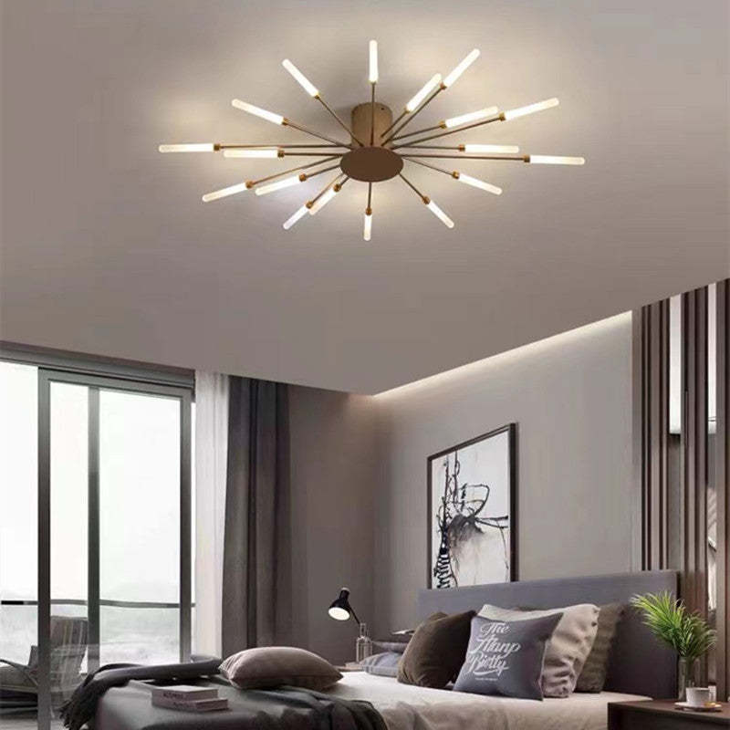 Wesley Flush-Mount Ceiling Light Fireworks, Black/Gold - Lamp Outdoor