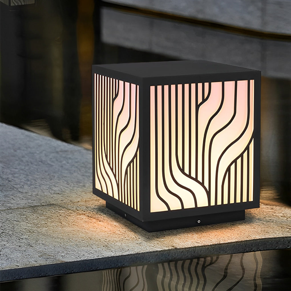 Square Creative LED Waterproof Modern Outdoor Fence Post Lights Pillar Light - Lamp Outdoor