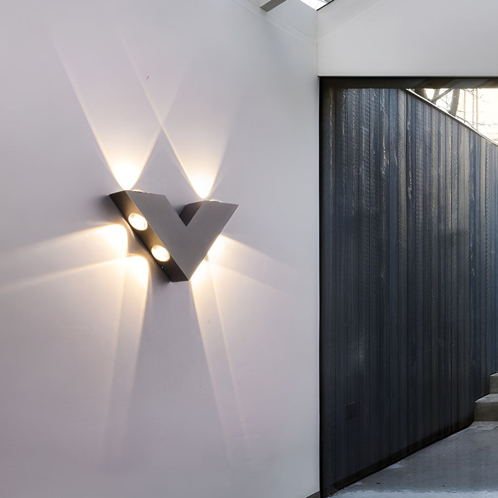 V-shaped Waterproof LED Black Modern Outdoor Wall Lamp Wall Washer Light - Lamp Outdoor