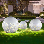 Waterproof Round Metal Hollow White Modern Outdoor Lanterns Lawn Lamp - Lamp Outdoor