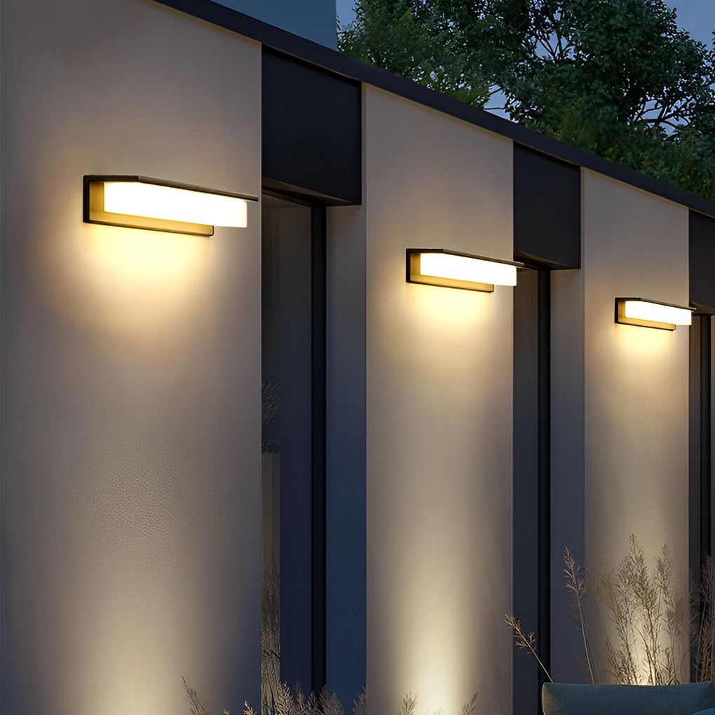 Minimalist Rectangular Waterproof LED Modern Solar Wall Lamp Exterior Lights - Lamp Outdoor