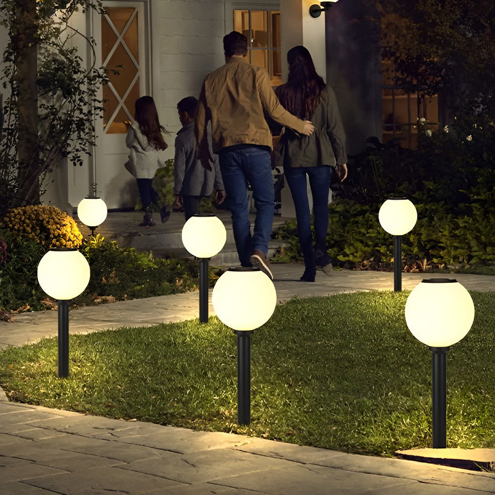 Adjustable Brightness LED Solar Pathway Lights Round Ball Design - Lamp Outdoor