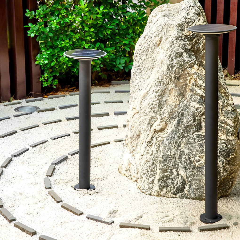 Round LED Solar Garden Light with Intelligent Light-Control & Waterproof Design - Lamp Outdoor